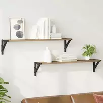 Sieninės lentynos 2 pcs Amatininkų ąžuolas 80 x 15 x 15,5 cm