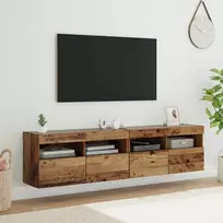 TV sieniniai spintelės 2 pcs Senovinis medis 80 x 30 x 40 cm