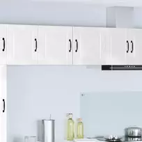 Sieninė spintelė PORTO 2 pcs Aukštai blizganti balta