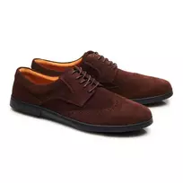 ZAQQ barefoot klasikiniai batai BRIQ  Brogue Velours Brown