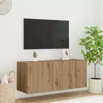 TV sieninė spintelė su LED Amatininkų ąžuolas 100 x 35 x 41 cm