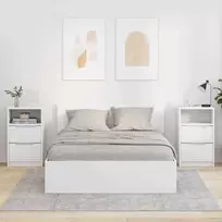 Naktiniai staliukai su stalčių 2 pcs Balta 40 x 30 x 467 cm