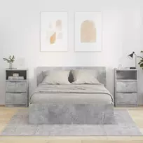 Naktiniai staliukai 2 pcs Betono pilka 40 x 30 x 467 cm