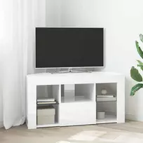 Kampinė LED televizoriaus spinta Aukšto blizgesio balta