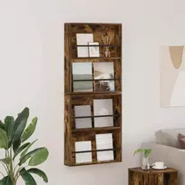 Žurnalų stovas su lentyna 2 pcs Rūkyta ąžuolas 60 x 12 x 70 cm