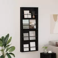 Žurnalų stovas su lentyna 2 pcs Juodas ąžuolas 60 x 12 x 70 cm