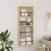 Žurnalų stovas su lentyna 2 pcs Sonoma ąžuolas 60 x 12 x 70 cm