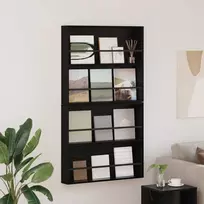 Žurnalų stovas su lentyna 2 pcs Juodas ąžuolas 80 x 12 x 70 cm