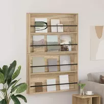 Žurnalų stovas su lentyna 2 pcs Sonoma ąžuolas 100 x 12 x 70 cm