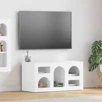 Televizoriaus spintelė Aukštai blizganti balta 80 x 35 x 40 cm