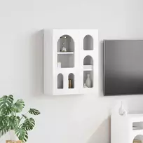 Pakabinama spintelė Aukštai blizganti balta 59 x 20 x 71.5 cm