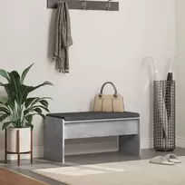 Koridoriaus suolas su pagalve Betono pilka 83 x 38 x 40 cm