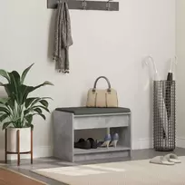 Koridoriaus suolas su pagalve Betono Pilka 63 x 38 x 45 cm