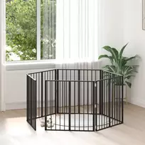 Šunų vartai 6 pcs Juodas 80 x 80 cm Cinkuota plienas
