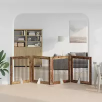 Šunų vartai su stovais 4 pcs Sendintos medienos 100 x 100 cm