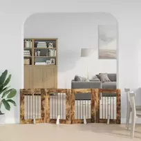 Šunų vartai su stovais 4 pcs Dūminio ąžuolo 60 x 80 cm