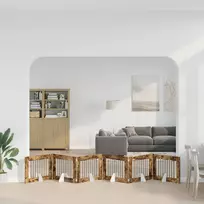 Šunų vartai su stovais 6 pcs Dūminio ąžuolo 80 x 60 cm