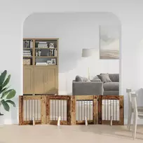 Šunų vartai su stovais 4 pcs Sendintos medienos 60 x 60 cm