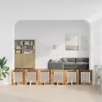 Šunų vartai su stovais 6 pcs Sendintos medienos 60 x 60 cm