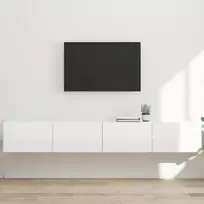 TV sieninė spintelė 2 pcs Blizgus baltas 98 x 31 x 29,5 cm