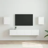 TV sieninė spintelė 2 pcs Balta 30 x 31 x 40 cm