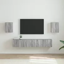 TV sieninė spintelė 2 pcs Pilkas Sonoma 30 x 31 x 40 cm