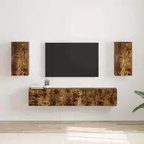 TV sieninė spintelė 2 pcs Rūkyta ąžuolas 30 x 31 x 60 cm