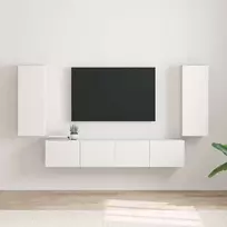 TV sieninė spintelė 2 pcs Balta 30 x 31 x 80 cm