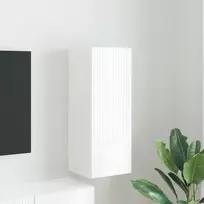 TV sieninė spintelė Blizgus baltas 30 x 31 x 80 cm
