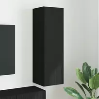 TV sieninė spintelė Juoda 30 x 31 x 100 cm Apdirbta mediena