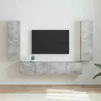 TV sieninė spintelė 2 pcs Betoninė 30 x 31 x 100 cm