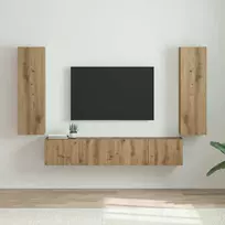 TV sieninė spintelė 2 pcs Meistrų ąžuolas 30 x 31 x 100 cm