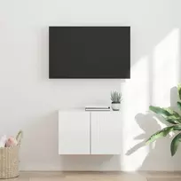 TV sieninė spintelė Aukštai blizganti balta 59,5 x 31 x 40 cm