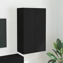TV sieninė spintelė Juoda 59,5 x 31 x 100 cm Apdirbta mediena