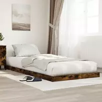 Grindų lovos rėmas Rūkyta ąžuolas 90 x 190 cm Apdirbta mediena