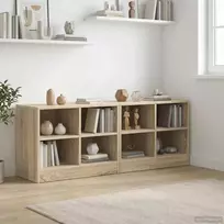 Lovos spintelė su lentyna 2 pcs Sonoma ąžuolas 66 x 33 x 48 cm