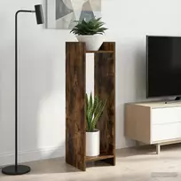 Augalų stovas su lentyna 2 pcs Rūkytas Ąžuolas 30 x 30 x 100 cm