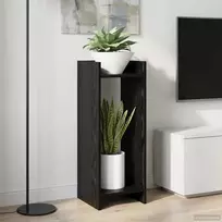 Augalų stovas su lentyna 2 pcs Juodas Ąžuolas 30 x 30 x 80 cm