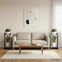 Augalų stovas su lentyna 2 pcs Betono Pilka 30 x 30 x 60 cm