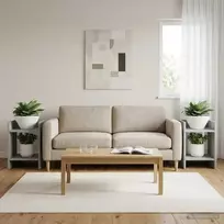 Augalų stovas su lentyna 2 pcs Betono Pilka 30 x 30 x 40 cm