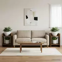 Augalų stovas su lentyna 2 pcs Rūkytas Ąžuolas 30 x 30 x 40 cm