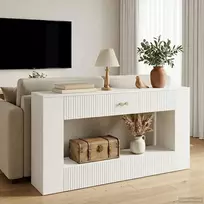 Konsolinis stalas Aukšto Blizgesio Baltas 155 x 29 x 74 cm