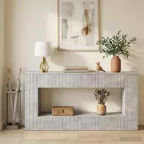 Konsolinis stalas Dryžuotas Betono Pilka 155 x 29 x 74 cm