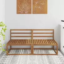 2 Vienetas Lauko Vidurinis Sofa Natūrali 158 x 83 x 73 cm