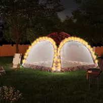 Proginė palapinė su LED/4 sienomis, kamufliažinė, 3,6x3,6x2,3m