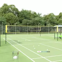 Badmintono tinklas, geltonas ir juodas, 600x155cm, PE audinys