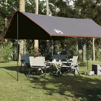 Stovyklavimo tentas, pilkas ir oranžinės, 430x380x210 cm
