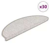 Laiptų kilimėliai Lipni Sisal-Look 30 vnt 65x21x4 cm Platina