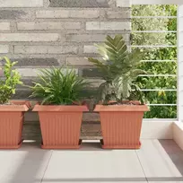 Augalų vazonai 24 pcs Raudona plyta 28,5 x 28,5 x 22 cm