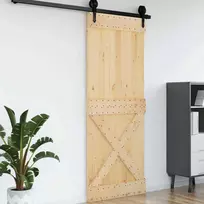 Duris NARVIK Natūrali 90 x 210 cm Kietos pušies medžio durys